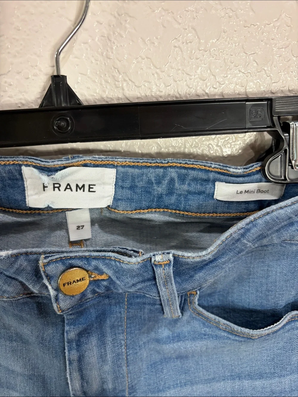 Frame Denim Light Blue Le Mini Boot,Size 27.